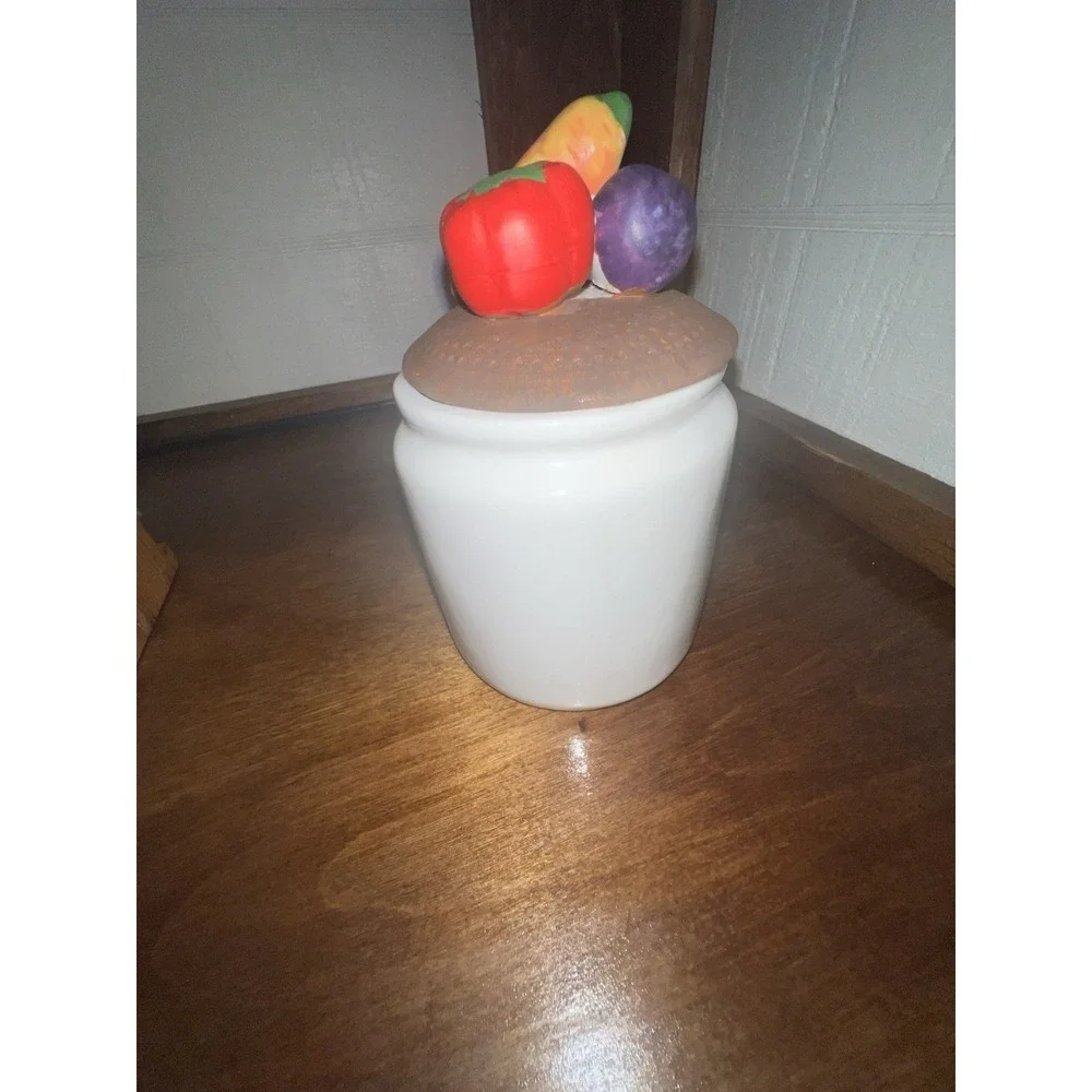 VTG 3 Piece Set Of Small Canisters With Wooden Holder 2 Marked Coffee Sugar